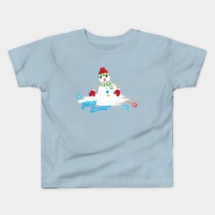 merry christmas melting snowman Kids T-Shirt